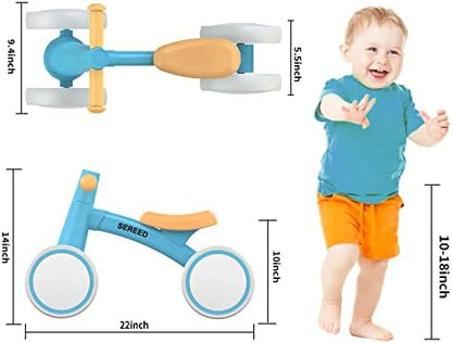 SEREED Baby Balance Bike for 1 Year Old Boys Girls 12-24 Month Toddler Balance Bike, 4 Wheels Toddler First Bike, First Birthday Gifts