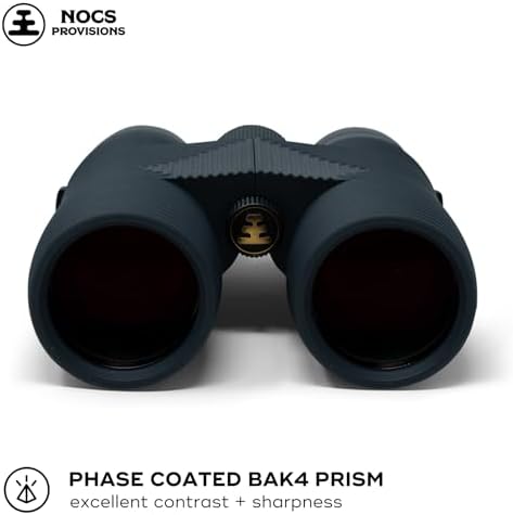 Nocs Provisions Pro Issue 10x42 Compact Fogproof Waterproof Binoculars for Adults & Kids, 10X Magnification, Wide View Multi-Coated Lenses for Bird Watching, Hunting & Stargazing - Talus Gray