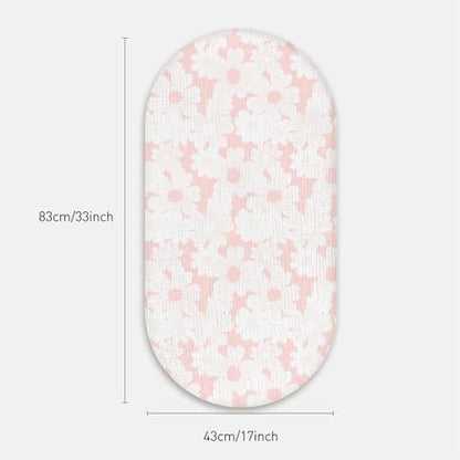 Gllquen Baby Muslin Bassinet Sheets 3 Pack, Breathable Elastic Cozy Fitted Cotton Bassinet Mattress Sheet for Baby Boy Girls, Fit for Hourglass Oval Rectangular Cradle Pad Sheets 33"x17" (Pink)