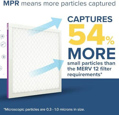Filtrete 16x25x1 AC Furnace Air Filter, MERV 12, MPR 1500, CERTIFIED asthma & allergy friendly, 3 Month Pleated 1-Inch Electrostatic Air Cleaning Filter, 2-Pack (Actual Size 15.69 x 24.69 x 0.78 in)