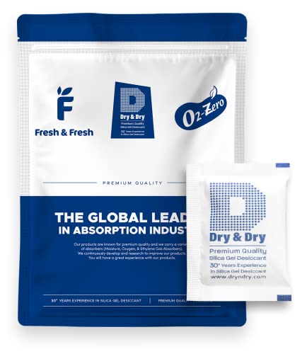 Dry & Dry 10 Gram [500 Packets] Silica Gel Packets Silica Gel Desiccants, Silica Gel Packs - Rechargeable (Food Safe) Silica Gel Packets, Silica Packets