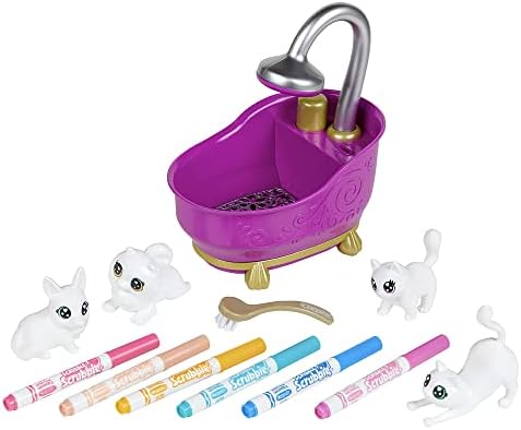 Crayola Scribble Scrubbies Tub Set (4 Pets), Washable Pet Care Toy, Coloring Animal Craft, Toys for Girls & Boys, Gifts for Kids, Ages 3+