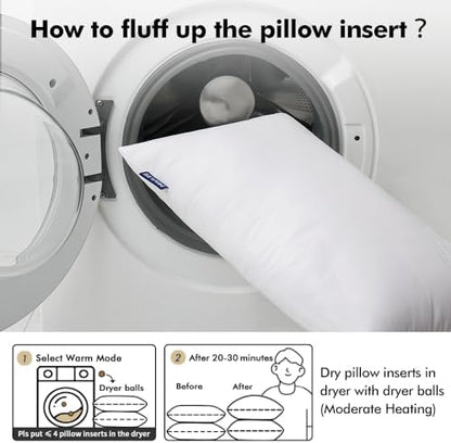 MIULEE 12x20 Inches Pillow Inserts Pack of 2, Decorative Throw Pillow Inserts for Couch