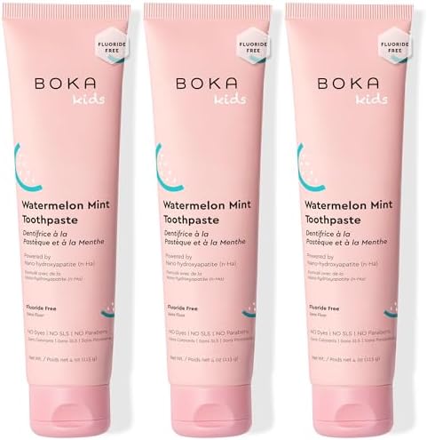 Boka Fluoride Free Toothpaste Nano Hydroxyapatite Toothpaste - Watermelon Mint Flavor, 4 oz 3Pk US Manufactured