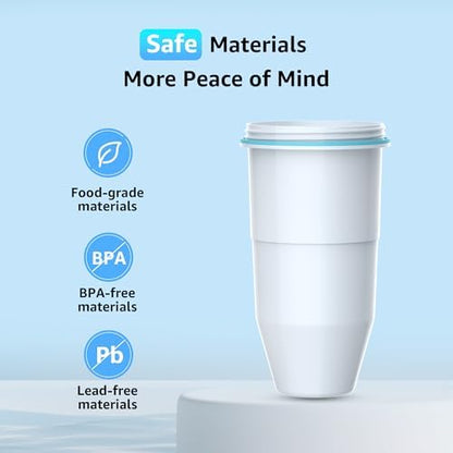 AQUA CREST NSF/ANSI 53 Certified Multiple-Stage Replacement Water Filters, Replacement for ZR-017 Pitcher Filters and Dispenser Filters, Reduce TDS, PFOA/PFOS, Chlorine, Bad Taste and Odor, 4 Packs