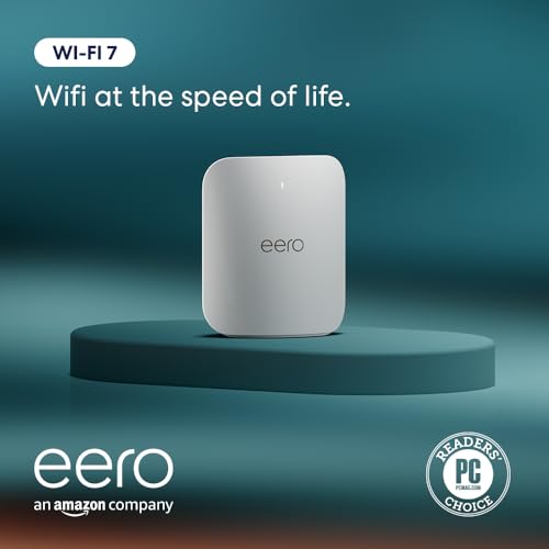 Amazon eero Pro 7 tri-band mesh Wi-Fi 7 router (newest model) - Supports internet plans up to 5 Gbps, Coverage up to 2,000 sq. ft., 1-pack