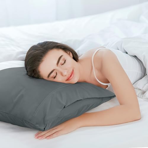 Utopia Bedding Pillow Cases Queen Size 6-Pack – Soft Brushed Microfiber – Envelope Closure – Perfect for Hospitals, Hotels, Guest Rooms – Oeko-TEX Certified, 20x30 Inches (Grey)