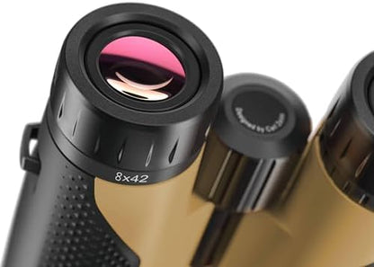 ZEISS Terra ED Binoculars 8x42 Waterproof, Fogproof, Easy Focus High Powered Compact Binoculars with Coated Glass for Low Light Vision for Bird Watching, Hunting, Sightseeing, Travel, Black-Sand
