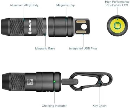 OLIGHT IMINI 2 EDC Rechargeable Keychain Flashlight, 50 Lumens Compact and Portable Mini LED Keyring Lights with Built-in Battery Ideal for Everyday Carry and Emergencies (OD Green)