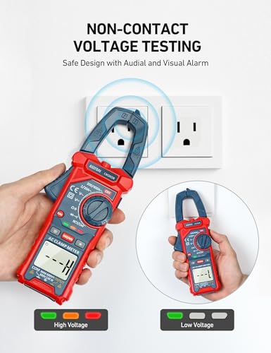 AstroAI Digital Clamp Meter Multimeter 2000 Counts Amp Voltage Tester Auto-ranging with AC/DC Voltage, AC Current, Resistance, Capacitance, Continuity, Live Wire Test, NCV, Blue
