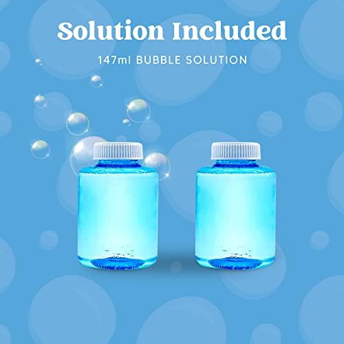JOYIN 2 Bubble Guns with 2 Refill Solution (10 oz Total), Bubbles Maker, Blower for Kids, Toddlers, Outdoors Activity, Birthday Gift, Easter Basket Stuffers (Yellow+Orange)
