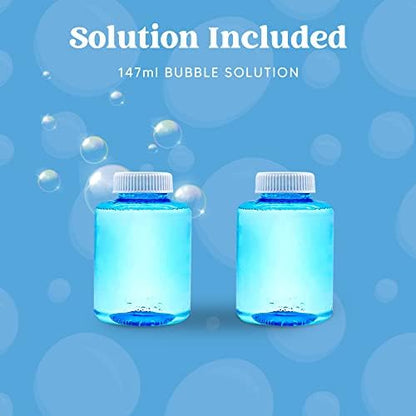 JOYIN 2 Bubble Guns with 2 Refill Solution (10 oz Total), Bubbles Maker, Blower for Kids, Toddlers, Outdoors Activity, Birthday Gift, Easter Basket Stuffers (Yellow+Orange)
