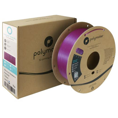 Polymaker PLA PRO Filament 1.75mm 1kg, Tough & High Rigidity Metallic Magenta 3D Printing Filament, PolyLite PLA PRO 3D Printer Filament 1.75mm, Print with Most 3D Printers