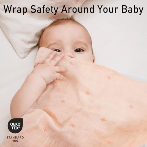 GLLQUEN BABY Receiving Blanket Boy Cotton Muslin Swaddle Blankets Girl Newborn Squares Breathable & Soft Thin Baby Blankets Cloths Double Absorbent Infant Swaddling Wrap - 6 Pack (Sun)