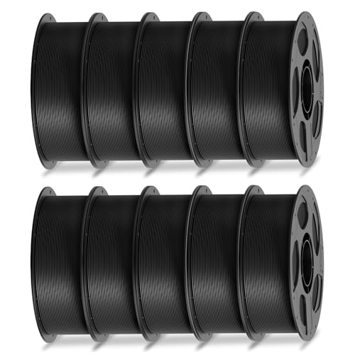 ANYCUBIC PLA Filament 1.75mm Bundle, 3D Printer Filament 1.75mm Dimensional Accuracy +/- 0.02mm, 1KG Spool (2.2 lbs), 10KG Black