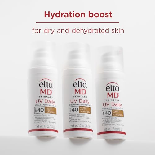 EltaMD UV Daily SPF 40 Tinted Face Sunscreen Moisturizer, Tinted Moisturizer for Face with SPF, Great for Dry, Combination, and Normal Skin
