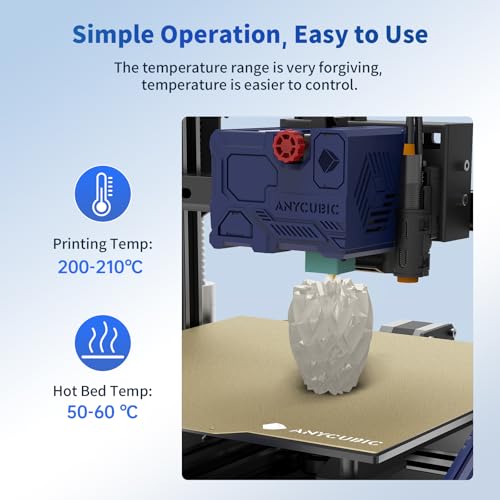 ANYCUBIC PLA 3D Printer Filament, 3D Printing PLA Filament 1.75mm Dimensional Accuracy +/- 0.02mm, 1KG Reusable Spool (2.2 lbs), Clear