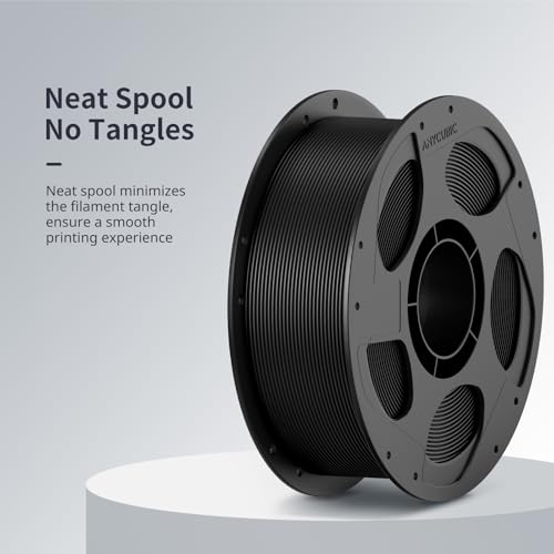 ANYCUBIC 3D Printer Filament PLA Bundle, PLA Filament 1.75mm Dimensional Accuracy +/- 0.02mm, 1KG Reusable Spool, 2KG Black