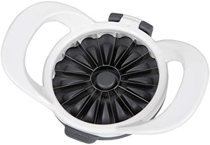 PrepWorks by Progressive Dishwasher Safe 16-Slice Thin Apple Slicer and Corer with Attached Safety Cover (White)