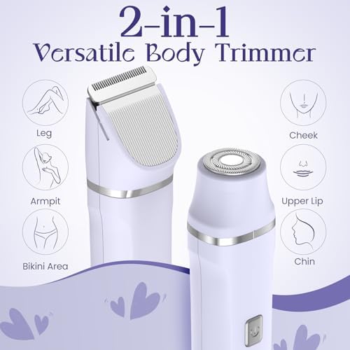 Electric Razors for Women - Wet/Dry Womens Electric Shaver for Legs, Replaceable Body Hair Blade Heads&Hair Remover for Face Head, No Nick, No Cut, No Razor Burn, Purple