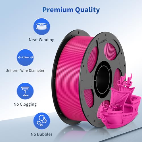 ANYCUBIC PLA 3D Printer Filament, 3D Printing PLA Filament 1.75mm Dimensional Accuracy +/- 0.02mm, 1KG Reusable Spool (2.2 lbs), Magenta
