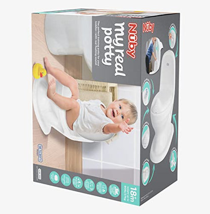 Nuby My Real Potty Training Toilet with Life-Like Flush Button and Sound - 18+ Months - White