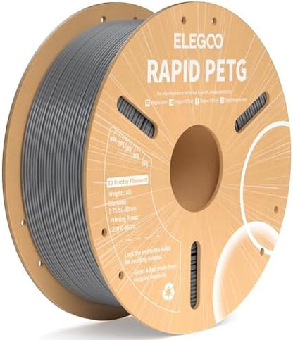 ELEGOO Rapid PETG Filament 1.75mm Space Gray 1KG, High Speed 600mm/s 3D Printer Filament Dimensional Accuracy +/- 0.02 mm, 1kg Cardboard Spool(2.2lbs) Fits for Most FDM 3D Printers
