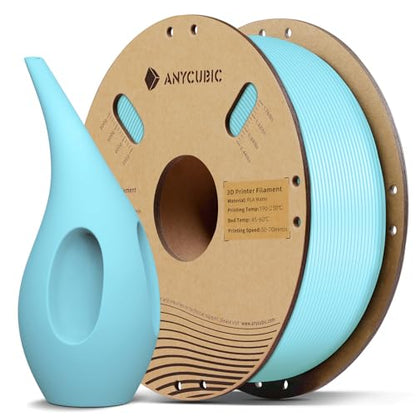 ANYCUBIC Matte PLA Filament 1.75mm, 3D Printing PLA Filament 1.75mm Dimensional Accuracy +/- 0.02mm, 1KG Spool (2.2 lbs), Matte Ice Blue