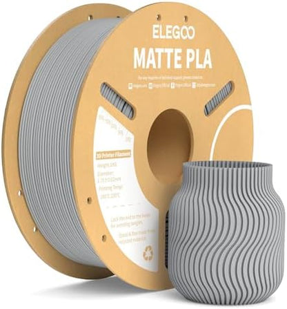 ELEGOO Matte PLA Filament Slate Gray 1KG, 1.75mm 3D Printer Filament Dimensional Accuracy +/- 0.02mm, 1kg Carboard Spool (2.2lbs) Fits for Most FDM 3D Printers
