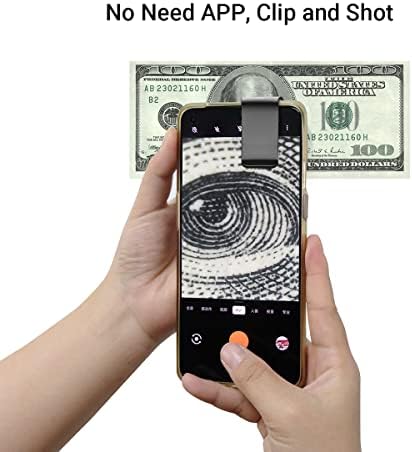 200X Phone Mini Pocket Microscope with LED Light/Universal Clip, Portable Digital Microscope Camera Attachments for 99% Smartphone, Microworld for Kids Adults (Black, 200X Without CPL)