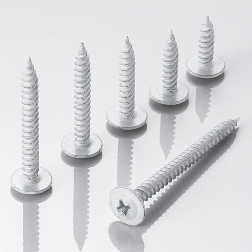 Wensilon(200 pcs)#8×1-1/4" Phillips Truss Head Wood Screws White Iron Quick Metal Self Tapping