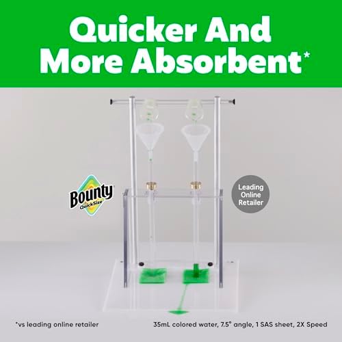 Bounty Quick-Size Paper Towels, White, 8 Family Triple Rolls = 27 Regular Rolls