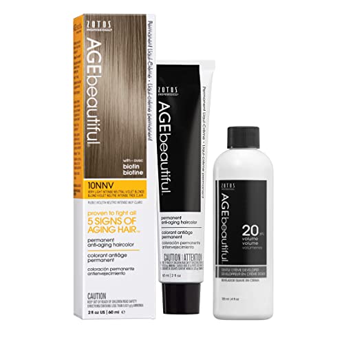 AGE beautiful Permanent Hair Color Dye Liqui Creme | 100% Gray Coverage | Anti-Aging Haircolor | Biotin for Thicker, Fuller Hair | Professional Salon Coloring