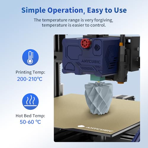 ANYCUBIC PLA 3D Printer Filament, 3D Printing PLA Filament 1.75mm Dimensional Accuracy +/- 0.02mm, 1KG Spool (2.2 lbs), Silver