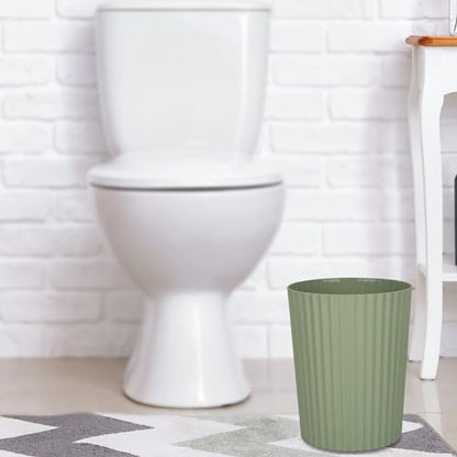 JiatuA Small Trash Can Plastic Wastebasket Round Garbage Container Bin for Bathroom, Kitchen, Bedroom, Home Office, College Dorm, Green