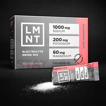 Drink LMNT Zero Sugar Electrolytes - Raspberry Salt | Drink Mix | 30-Count