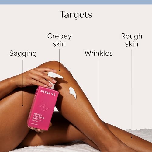 Medix 5.5 Retinol Body Lotion + Hyaluronic Acid Cream, Moisturizer Body & Face Lotion Set | Hydrating + Firming Lotion For Stretch Marks, Wrinkles, & Crepey Skin | Skin Care Products, 2pc Set