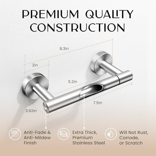 Day Moon™ (2 Pack) Brushed Nickel Toilet Paper Holder - Toilet Paper Holder Wall Mount