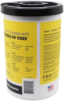 Tub O' Towels Heavy-Duty Multi-Surface Cleaning Wipes, 10" x 12", 90 Count Canister, Removes Grease, Grime, Tough Stains, Durable Disposable Wipes for Home, Garage, Outdoor Cleaning Tasks, 2-Pack