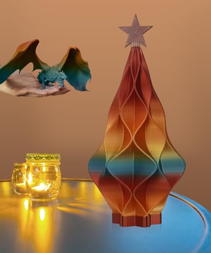 OVERTURE Rainbow PLA Filament 1.75mm, Neatly Wound 3D Printer Filament 1kg Spool (2.2lbs), Dimensional Accuracy +/- 0.02 mm, Fit Most FDM 3D Printers (Radiant Rainbow)