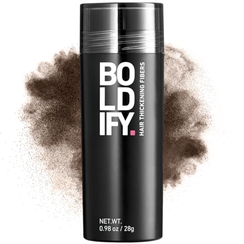 BOLDIFY Hair Fibers (28g) - Fill In Thinning and Fine Hair for an Instantly Fuller, Thicker Look - 14 Shades for Women & Men - Ash Brown