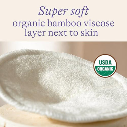 Lansinoh Washable Nursing Pads, Made with Organic Bamboo Viscose, Reusable Breast Pads for Breastfeeding with Wash Bag, Breastfeeding Essentials, 10 Count (Pack of 2)