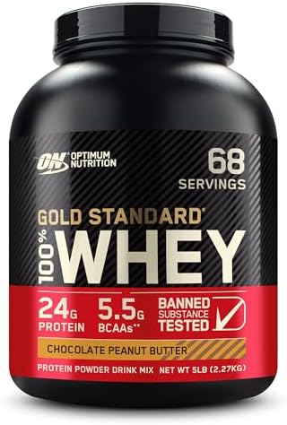Optimum Nutrition Gold Standard 100% Whey Protein Powder, Chocolate Peanut Butter, 5 Pound (Packaging May Vary)
