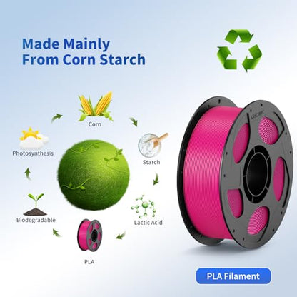 ANYCUBIC PLA 3D Printer Filament, 3D Printing PLA Filament 1.75mm Dimensional Accuracy +/- 0.02mm, 1KG Reusable Spool (2.2 lbs), Magenta