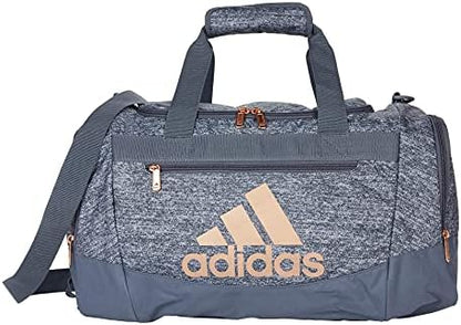 adidas Unisex Defender 4.0 Gym Duffel Bag for Men and Women, Jersey Onix Grey/Rose Gold/Onix Grey, Small (38L)