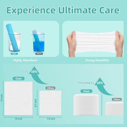 Face Towels, 10"×12" Disposable Face Towel, Face Towelettes XL, Ultra Soft Makeup Remover Dry Wipes, Thick Face Towel for Cleansing, 150 Count (3 Pack)