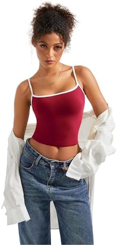 SUUKSESS Women Sexy Square Neck Tank Top Summer Y2K Going Out Basic Cami Shirt