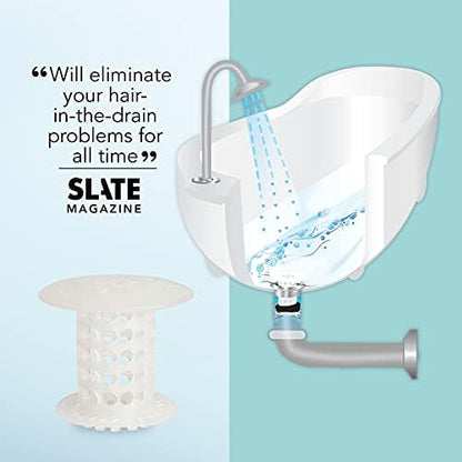 TubShroom Revolutionary Tub Drain Protector Hair Catcher/Strainer/Snare, Clear 2 Count