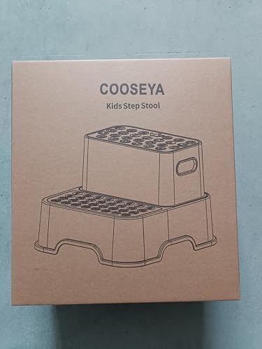 2 Step Stools for Kids,Toddler Step Stool for Bathroom Sink,No-Slip Double up Stepping for Toddlers Bathroom, Multifunctional Toilet Potty Stool for Kids,Toilet Potty Training(2 Packs)