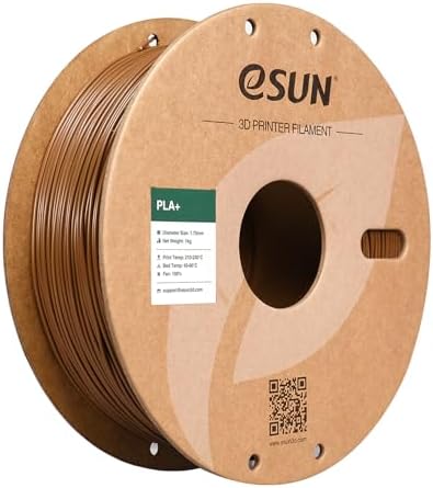 eSUN PLA+ Filament 1.75mm, 3D Printer Filament PLA Plus, Dimensional Accuracy +/- 0.03mm, 1KG Spool (2.2 LBS) 3D Printing Filament for 3D Printers, Brown